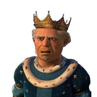 😵 King Harold Shrek rei, animado, coroa, real, pai whatsapp sticker