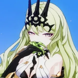 🥵 Anime fille, Jeu vidéo, Personnage, Honkai Impact, Moe, Cheveux clairs telegram sticker