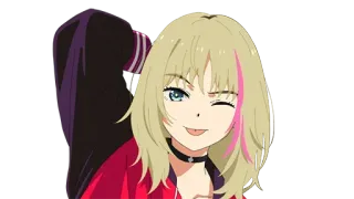 🤔 Anime, Mädchen, Zwinkern, Cartoon, Illustration, süß telegram sticker
