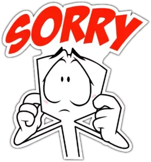 😔 SORRY scusa, cartone animato, mi dispiace, espressione, emozione telegram sticker