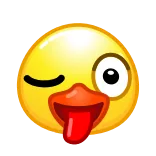 😜 Emoji, Faccia, Occhiolino, Linguaccia, Giallo, Espressione, Icona telegram sticker