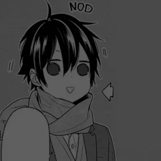 🪡 NOD Anime, Manga, Anak laki-laki, Mengangguk, Syal, Lucu telegram sticker