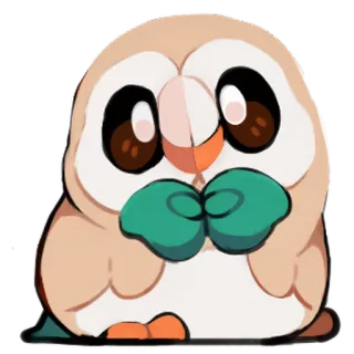 😀 Rowlet Pokemon Brindibou, Pokémon, hibou, mignon, autocollant telegram sticker