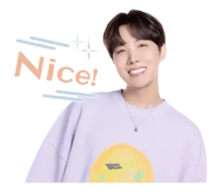 😃 Nice! sympa, kpop, célébrité, positif, félicitations, reconnaissance telegram sticker