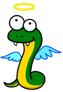 😇 змея, ангел, мультик, рептилия, ореол, крылья telegram sticker