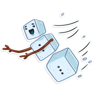 🏃 pupazzo di neve, cubetti di ghiaccio, inverno, cartoni animati, animato, freddo telegram sticker