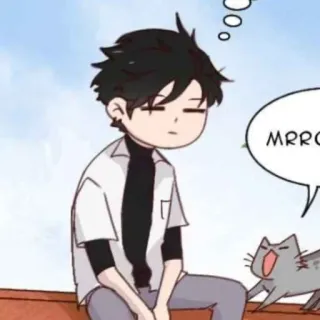 📎 MRRO อนิเมะ, แมว, การ์ตูน, น่ารัก, เด็กผู้ชาย telegram sticker