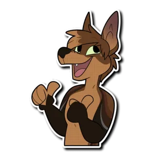 👍 фурри, антро, собака, мультфильм, животное, персонаж telegram sticker