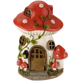 🤩 champignon, maison, cottagecore, miniature, jardin, déco, fée telegram sticker