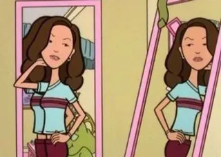 🌟 cartoon, mirror, reflection, woman telegram sticker