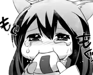 😭 おぎゃ Anime, Manga, Pleurs, Kawaii, Triste, Dessin animé, Oreilles de chat whatsapp sticker
