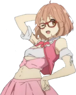 😏 anime, girl, character, glasses, pink, cute telegram sticker