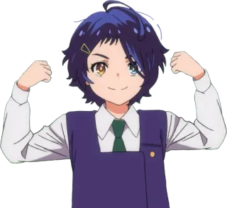 💪 anime, character, female, school uniform, portrait telegram sticker