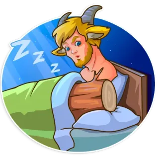 🛌 ZZZ sonno, capra, letto, fauno, z telegram sticker
