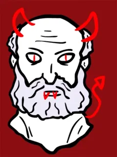 😈 дьявол, статуя, рога, демон, красный, белый, зло telegram sticker