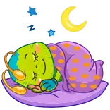 😴 睡眠, 月亮, 星星, 可爱, 卡通, 睡觉 whatsapp sticker