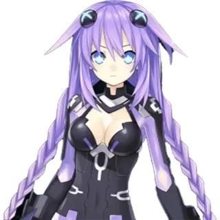 😡 Neptune Hyperdimension Neptunia animé, jeu, personnage, cheveux violets telegram sticker