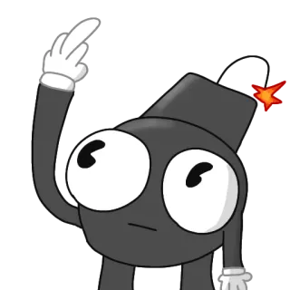 🖕 Dibujo animado, Bomba, Dedo corazón, Grosero, Animado, Explosivo, Ofensivo telegram sticker