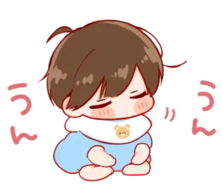 🎭 うん fofo, bebê, chibi, dormindo, sim whatsapp sticker