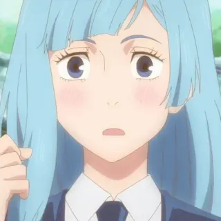 🦋 Anime, Mädchen, blaue Haare, Charakter, Porträt, süß telegram sticker