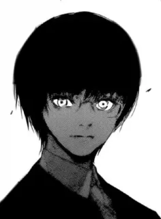 🖤 Anime, Manga, Personaggio, Bianco e nero, Ritratto, Arte telegram sticker