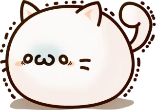Sticker of a round and pretty cat :: @line_stickers whatsapp stickers