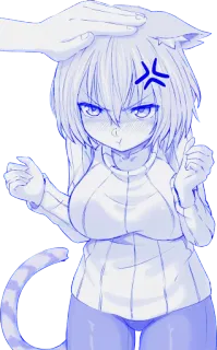 🤬 Anime, Catgirl, Marah, Mengelus, Telinga, Ekor telegram sticker