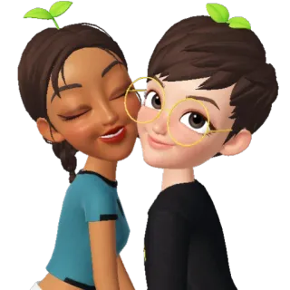 💘 Paar, Cartoon, Freundschaft, Liebe, Zuneigung, süß whatsapp sticker