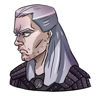 😧 Geralt of Rivia The Witcher Geralt, The Witcher, caçador de monstros, fantasia, videogame telegram sticker