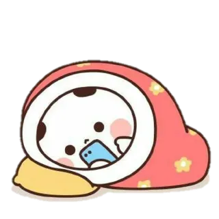 🐼 mignon, couverture, dessin animé, relaxant, endormi, kawaii whatsapp sticker