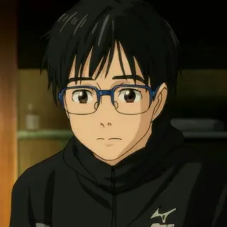 🐳 Yuuri Katsuki Yuri!!! on Ice Аниме, Персонаж, Портрет, Очки, Юрий Кацуки telegram sticker