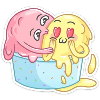 😍 ice cream, cute, kawaii, love, dessert, food whatsapp sticker