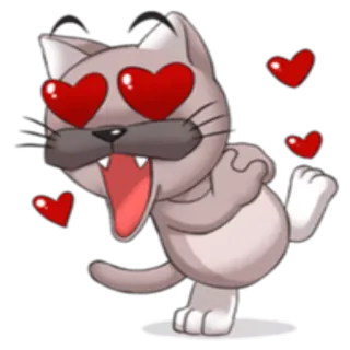 😍 猫, 愛, ハート, 動物, かわいい, ステッカー, マンガ telegram sticker