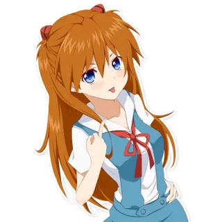 🖕 Asuka Langley Sohryu Neon Genesis Evangelion anime, manga, cartoon, girl, cute, fanart, character, evangelion telegram sticker