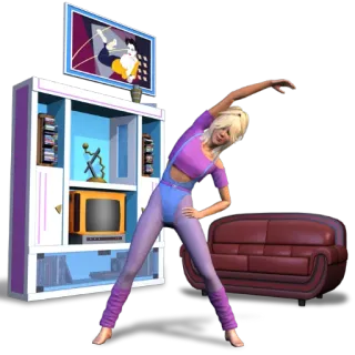 🤸 exercise, workout, 80s, aerobics, retro telegram sticker