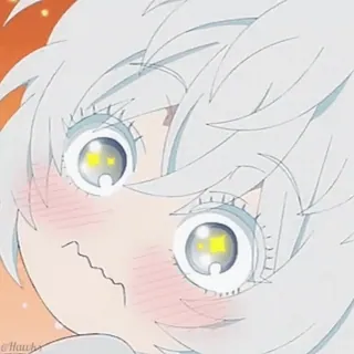 🤩 Anime, Postać, Białe Włosy, Słodkie, Kreskówka telegram sticker