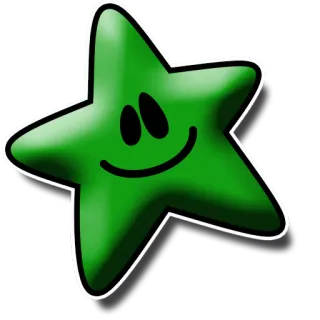 😀 stella, verde, cartone animato, felice, emoji, adesivo telegram sticker