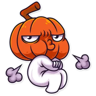 😤 bí ngô, halloween, giận dữ, hoạt hình, nhãn dán, gắt gỏng, nhân vật, cảm xúc telegram sticker