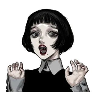 Грустная девочка @nyasticks whatsapp stickers