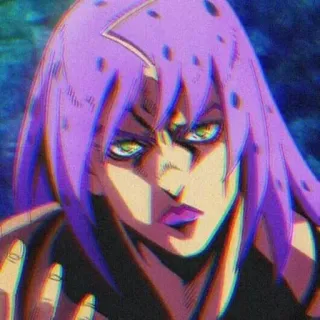 🐸 Diavolo JoJo's Bizarre Adventure Anime, Bösewicht, Lila Haare, Selbstbewusst, Jojo telegram sticker