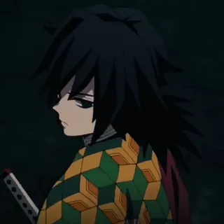 🌊 Giyu Tomioka Demon Slayer 动漫, 鬼灭之刃, 富冈义勇, 角色, 剑, 漫画 telegram sticker
