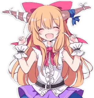 😄 Anime, Kawaii, Carino, Cartone animato, Personaggio, Illustrazione, Allegro, Corna telegram sticker