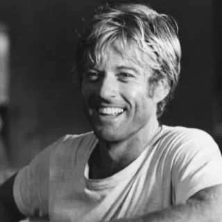 〰 Robert Redford Schauspieler, Lächeln, Porträt, blonde Haare, Mann, Promi whatsapp sticker