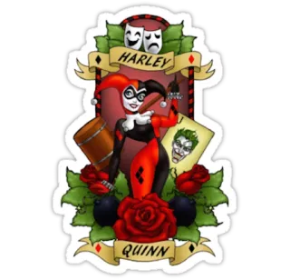 🌹 Harley Quinn HARLEY
QUINN Arlequina, DC Comics, Vilão, Quadrinhos, Bobo da corte, Marreta telegram sticker