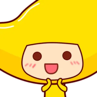😀 желтый, милый, мультяшный, наклейка, каваи, персонаж telegram sticker