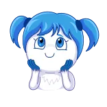 โบ๏ธ cartoon, cute, blue, mascot, avatar, sticker telegram sticker