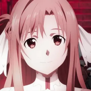 🥨 Asuna Yuuki Sword Art Online anime, meisje, lang haar, personage, Asuna, Sword Art Online telegram sticker