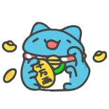 🐾 吉万 beruntung, keberuntungan, kucing, emas, kartun, lucu telegram sticker