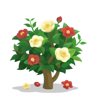 🌺 flower, tree, red, white, bloom, plant telegram sticker