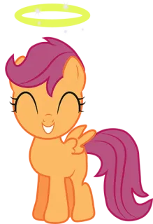 😇 Scootaloo My Little Pony Scootaloo, My Little Pony, Cartoon, Pony, süß, Freundschaft, Pferd whatsapp sticker